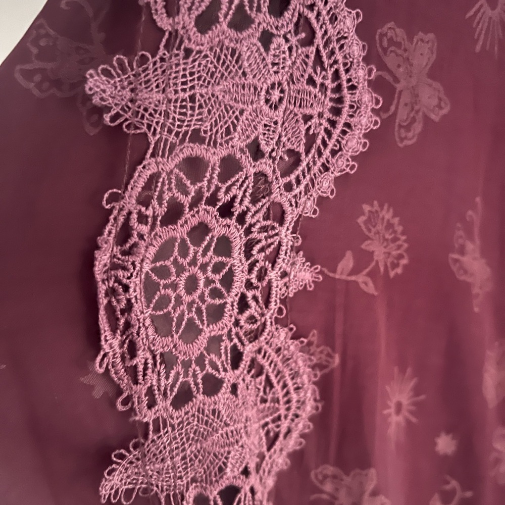 Free People What’s Good Lounge Pants - Plum Purple Silky Wide Leg Intimately - Picture 2 of 5